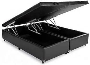 CAMA BOX BAU QUEEN 158X198X46 (SUEDE BORDO)