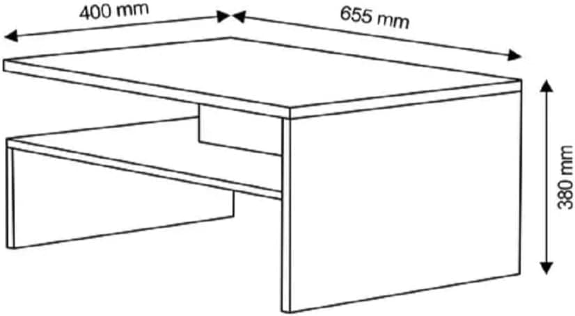 Mesa de centro sala moderna com 2 andares Giovana casa e escritório(off/madeirado) - Imagem 3