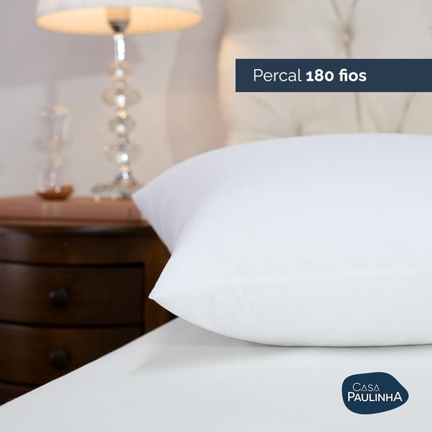 Travesseiro Toque de Pluma Pena Firme Percal 180 Fios 70x50cm Antiestresse, Lavável, Antiácaro, Antialérgico, 1 Unid. - Imagem 4