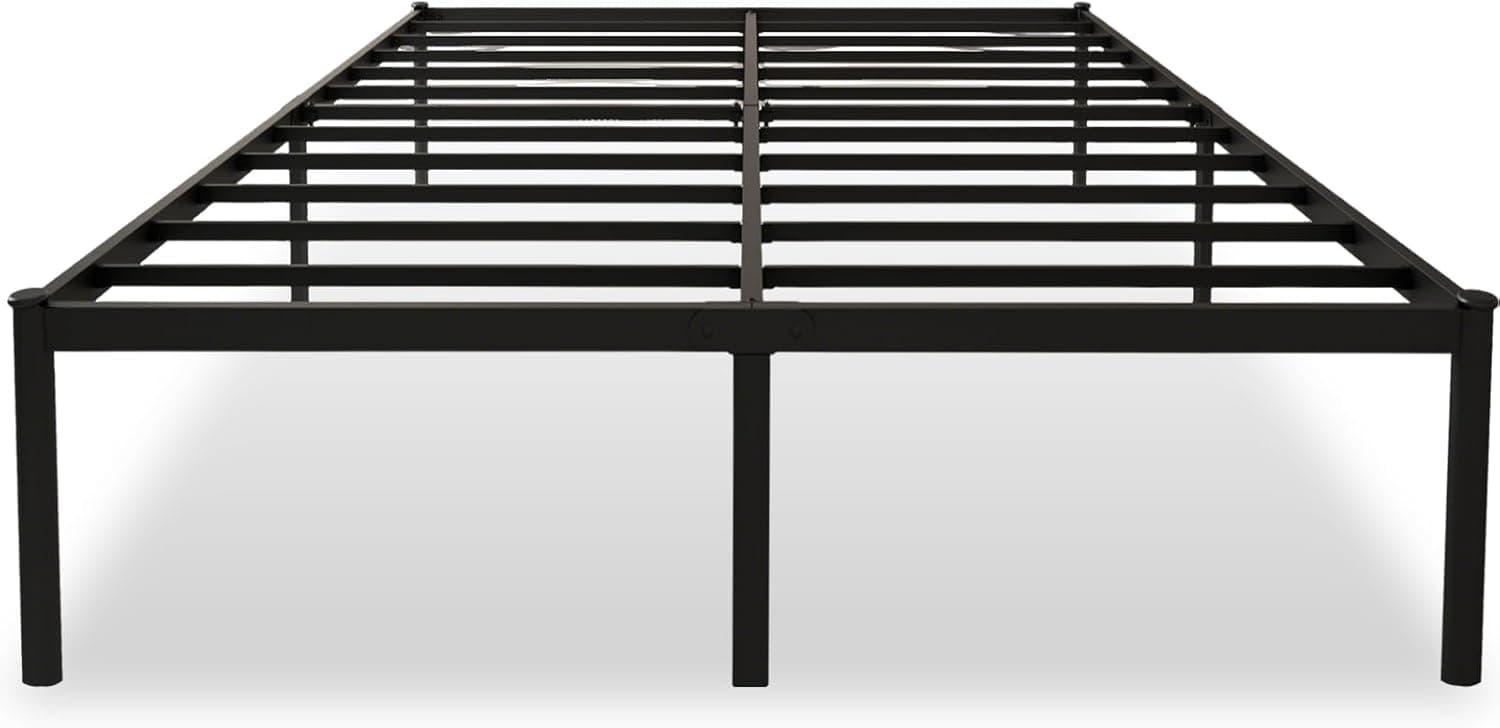 Estrutura De Cama De Metal, Não Precisa de Box Spring,Com Espaço De Armazenamen Cor Preto (QUEEN)