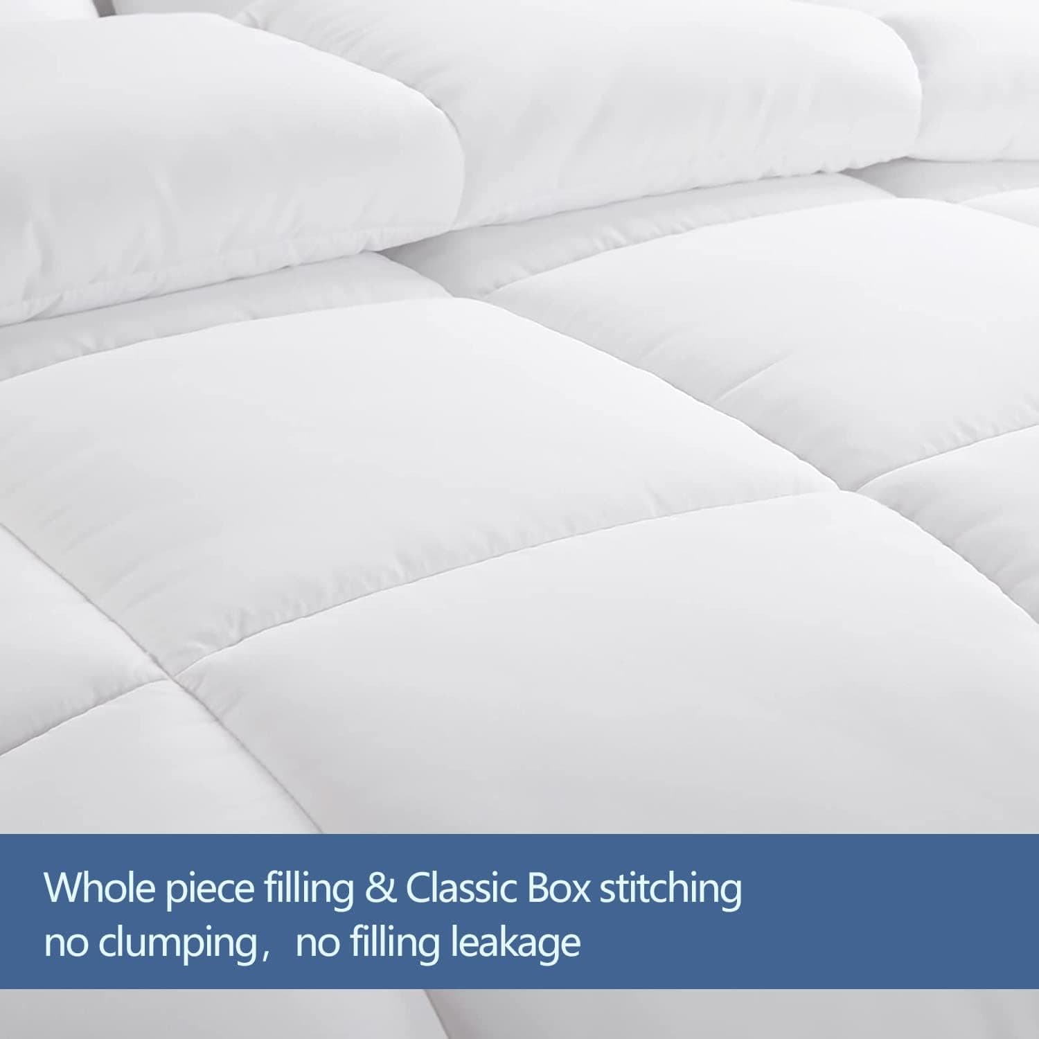 Maple Down Edredom macio Queen Size com enchimento alternativo acolchoado com abas de canto - microfibra escovada leve respirável lavável na máquina (branco, 228 x 228 cm) - Imagem 4