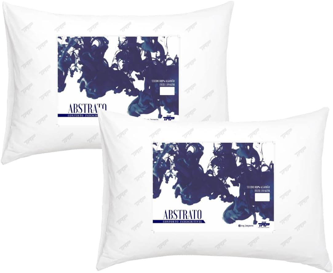 Kit 2 Travesseiros TRP Imports Abstrato Luxo Fibra De Plumas Mega Confortável