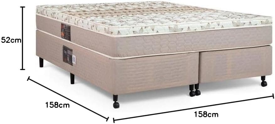 Cama Box + Colchão Castor Queen Class One Face Pocket 158x198x52cm - Imagem 3