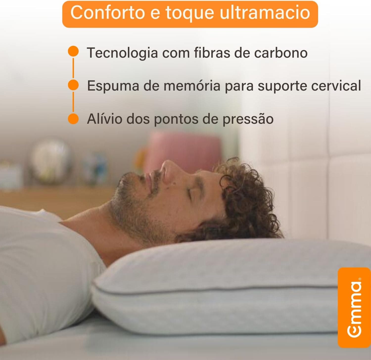 Travesseiro Emma Basics Memory Visco - Tecnologia NASA desenvolvida na Alemanha - Imagem 4