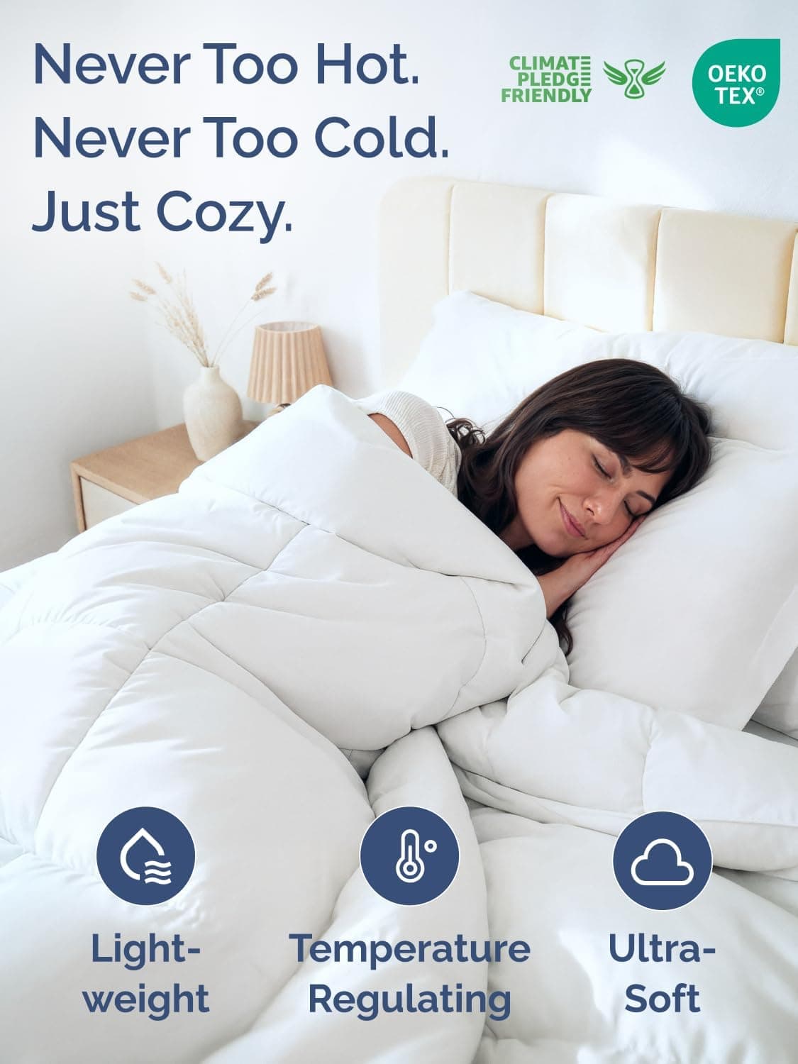 CGK Unlimited Enchimento de edredom – Conjunto alternativo quente, leve e respirável, cal, king size, roupa de cama e fibras de qualidade de hotel - Edredom de inverno (Cal King, branco) - Imagem 3