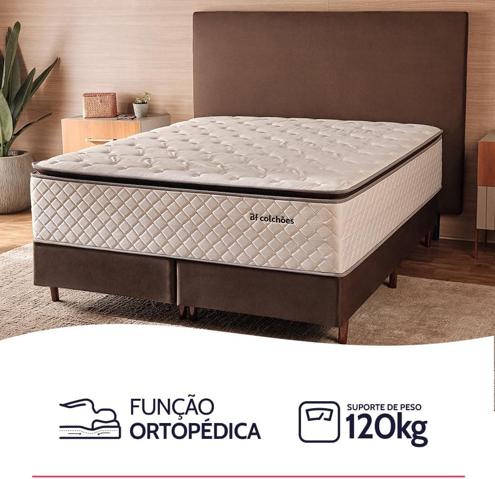 Colchão King Molas Ensacadas com Pillow Top Extra Conforto 193x203x38cm - Premium Sleep - BF Colchões - Imagem 4