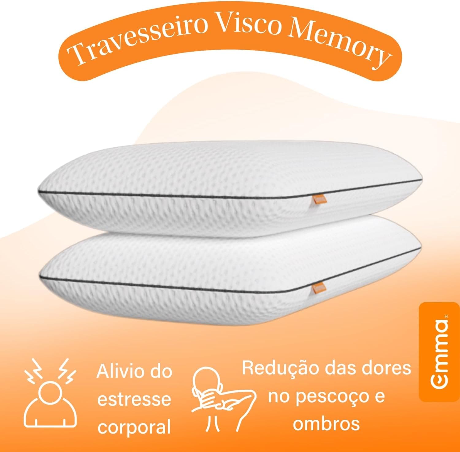 Travesseiro Emma Basics Memory Visco - Tecnologia NASA desenvolvida na Alemanha - Imagem 3