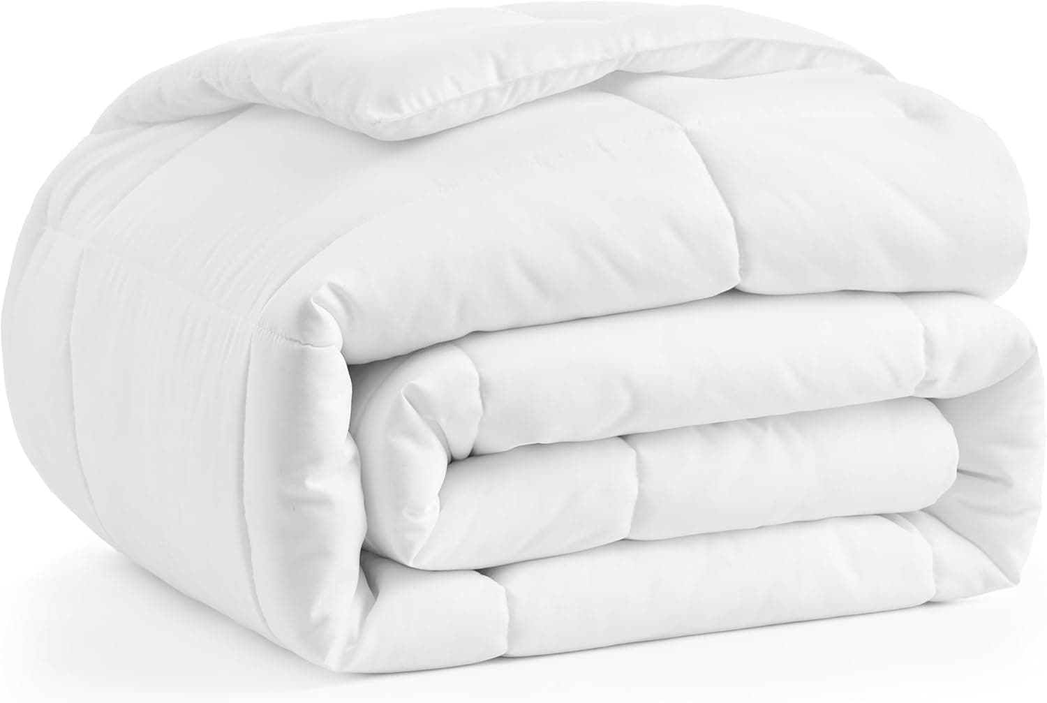 CASUAL LIVING Edredom Queen com enchimento de edredom, leve, acolchoado, para todas as estações, reversível, macio, roupa de cama alternativa, lavável na máquina, Queen, branco