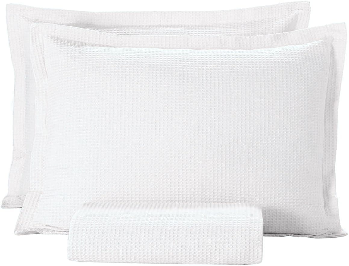 Kit Colcha Dohler Piquet Liso - 100% Algodão Piquet Branco - King - Imagem 3