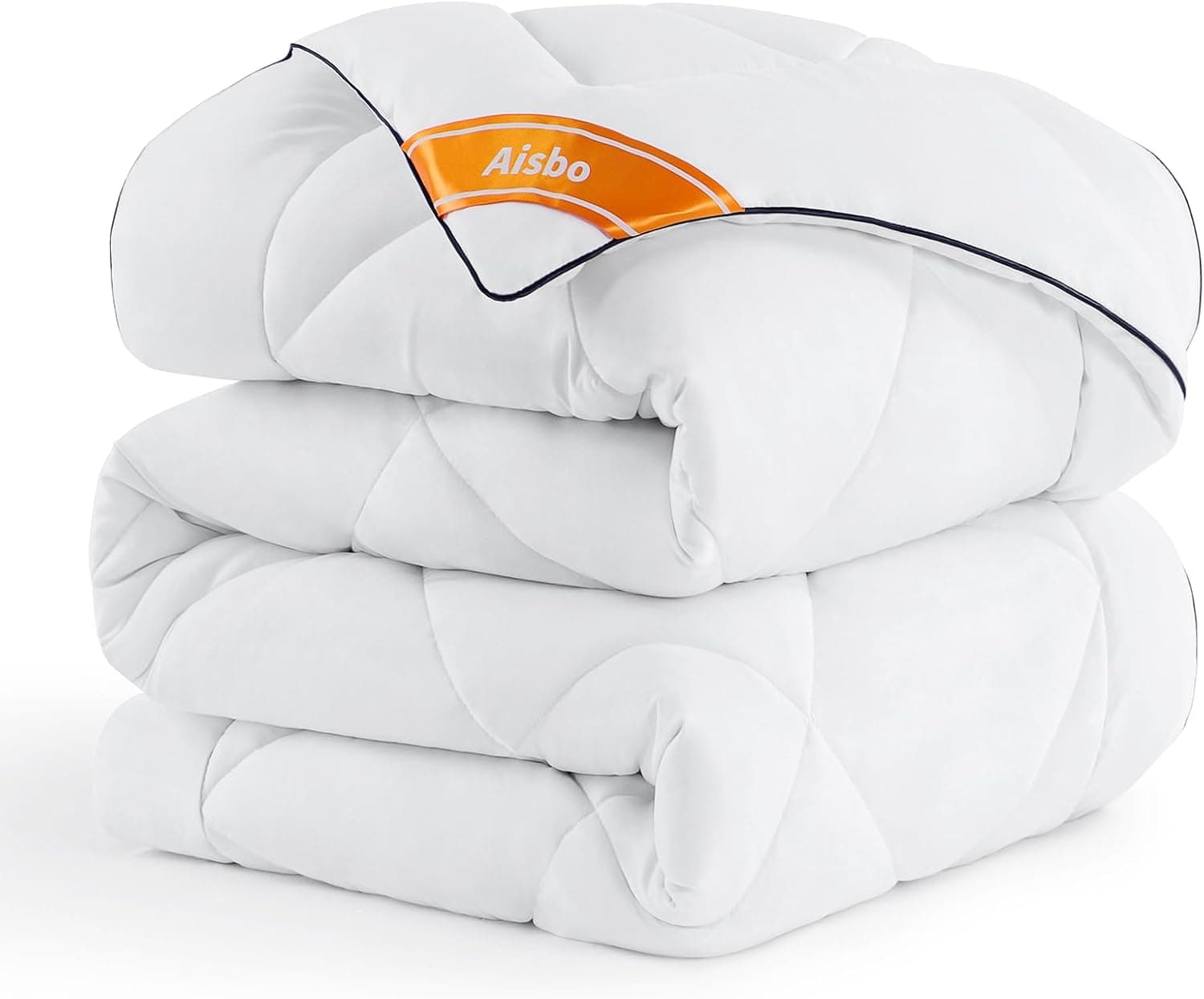 Aisbo Enchimento de edredom fofo Queen - enchimento de edredom tamanho Queen branco para todas as estações, edredom macio e leve com torneiras de canto, 223 x 223 cm - Imagem 4