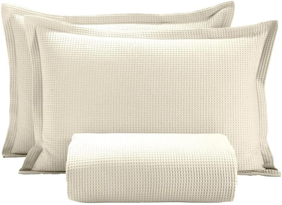 Kit Colcha Dohler Piquet Liso - 100% Algodão Piquet Perola 10788 - King