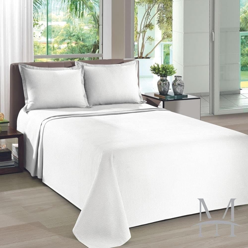 Kit Colcha Casal Piquet 2,20 x 2,50 C/fronhas Dohler U BRANCO