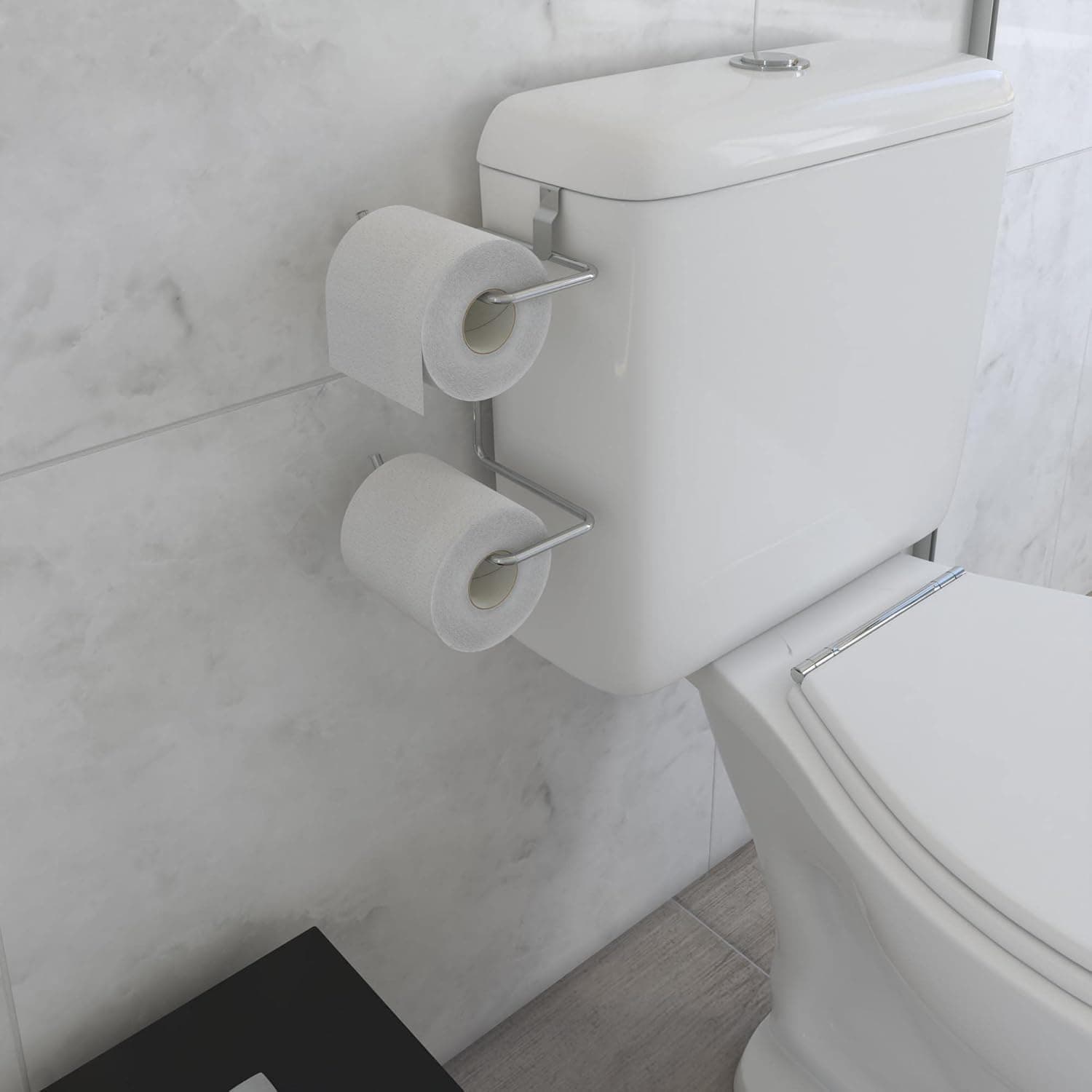 Suporte Duplo de Papel Higiênico p/Caixa Acoplada, Cromado, Stolf - Imagem 4