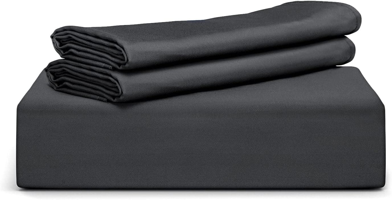 Tafts Conjunto de capa de edredom, tamanho king - conjunto de edredom 100% viscose - edredom 400 fios e 2 fronhas - 3 peças - sensação de seda, refrescante, antiestático (preto da meia-noite)