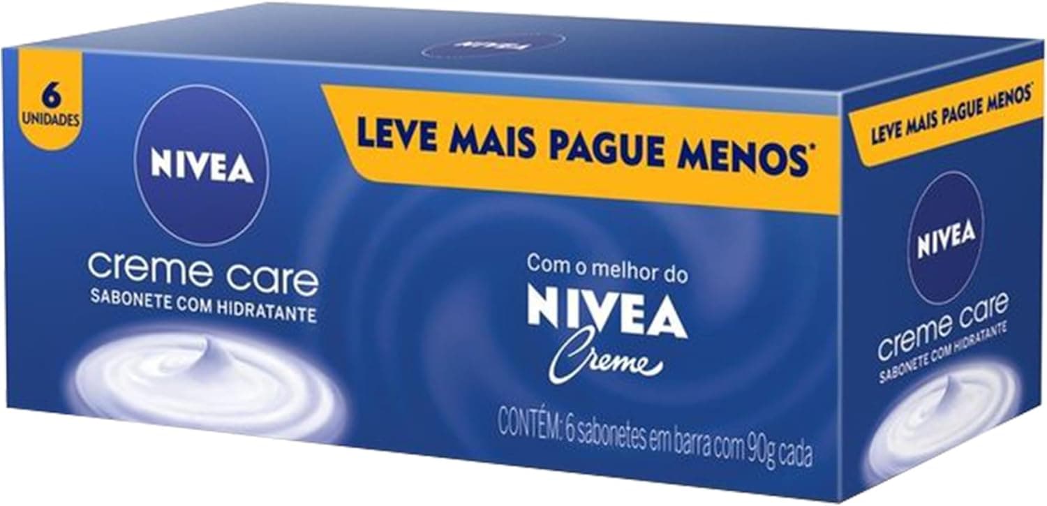 NIVEA Sabonete em Barra Creme Care Promo 6 un. 90g - Limpa e deixa a pele macia mesmo após o banho, com glicerina, fragrância NIVEA Creme e o exclusivo ingrediente Eucerit - Imagem 2