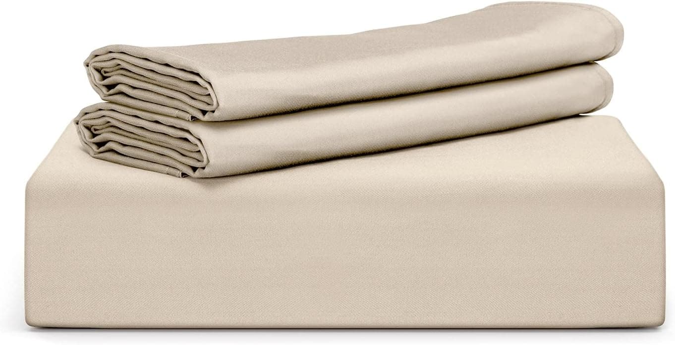 Tafts Conjunto de capa de edredom, tamanho king - conjunto de edredom 100% viscose - edredom 400 fios e 2 fronhas - 3 peças - sensação de seda, refrescante, antiestático (bege nude)