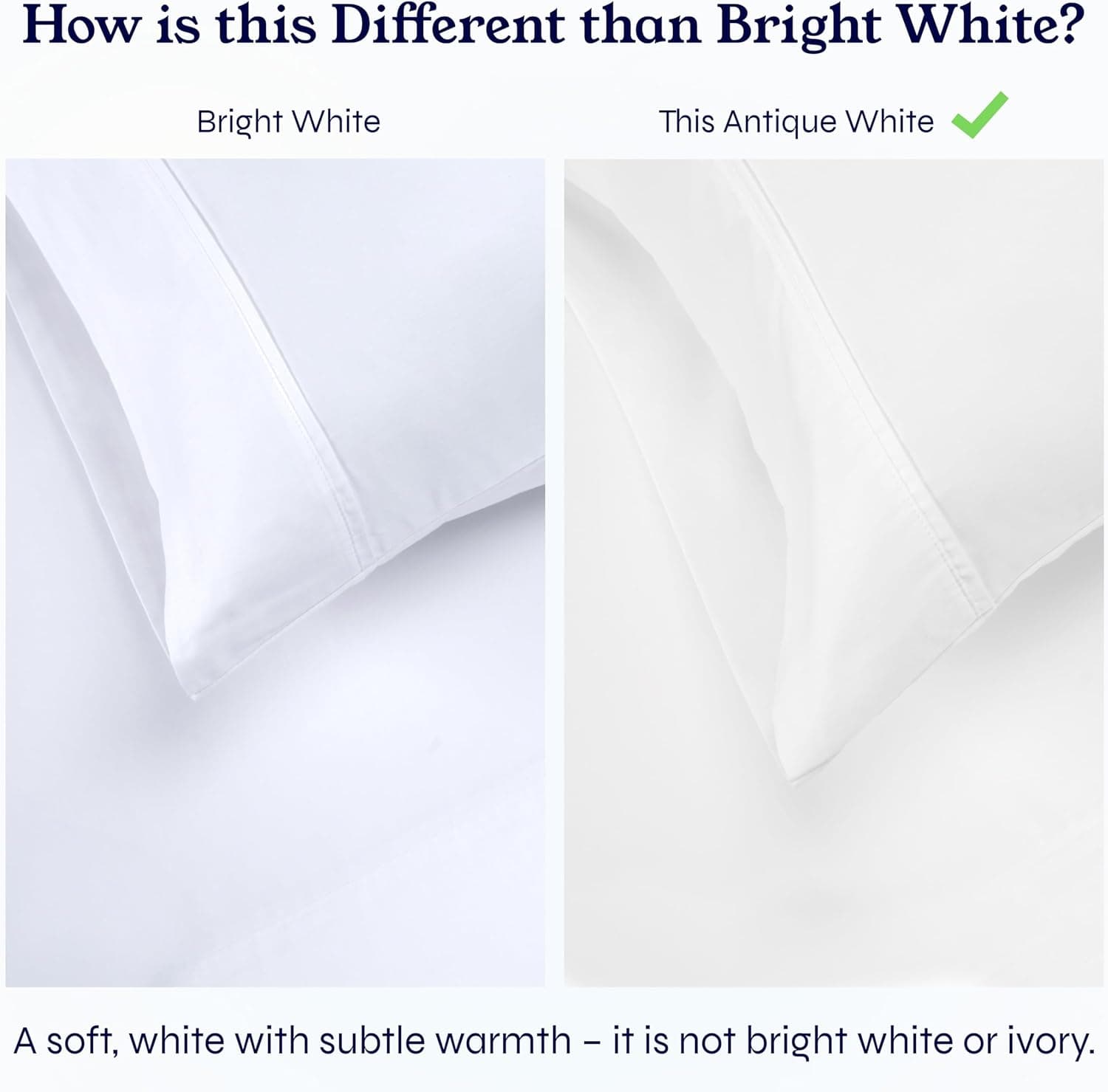 Jogos de cama California Design Den, 100% algodão acetinado de 400 fios, cantos profundos, extramacios, respiráveis, refrescantes, antiamarrotamento, tamanho casal, branco antigo (pacote com 2) - Imagem 4