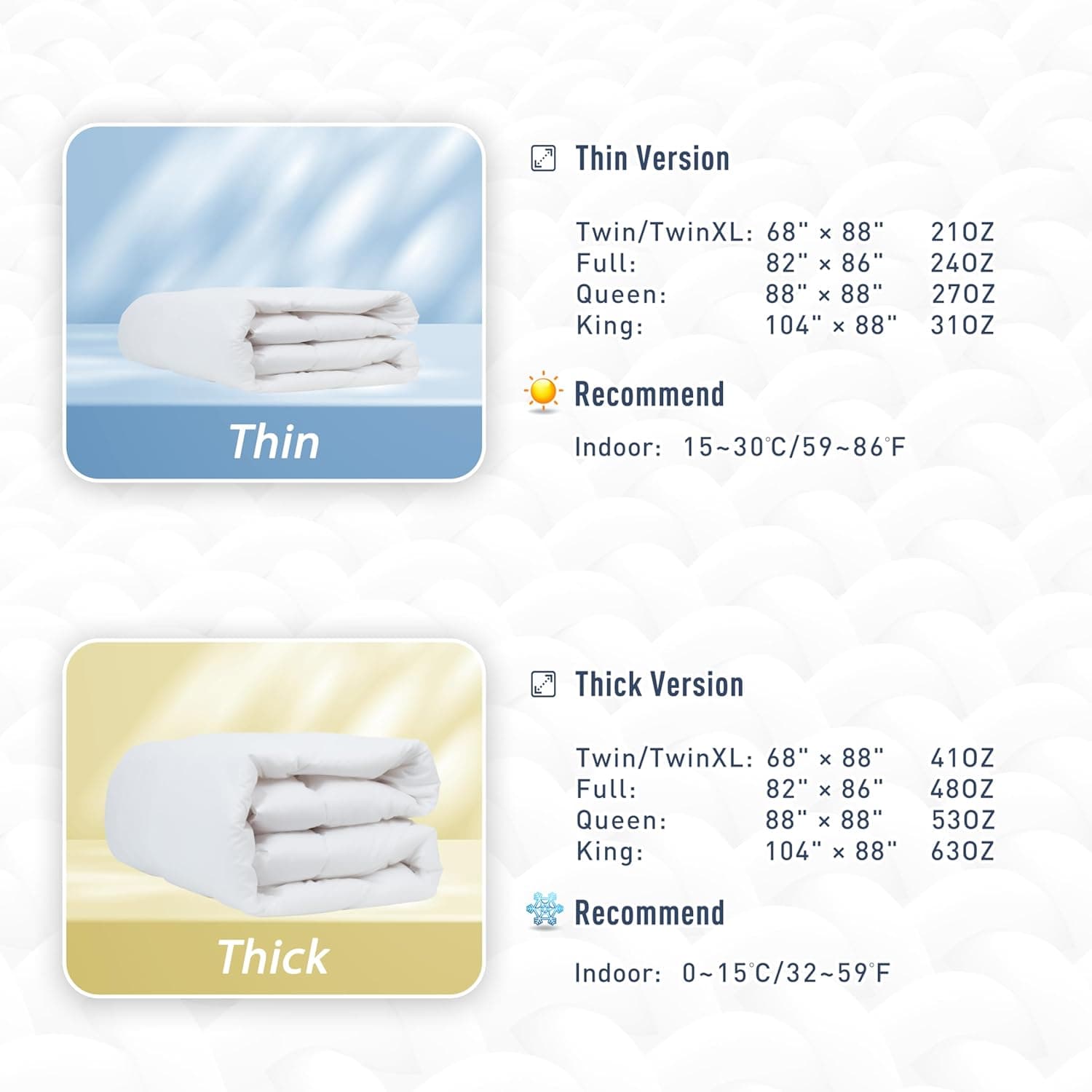 Sunflower Edredom tamanho king 100% algodão com enchimento de edredom King Down alternativo branco acolchoado leve enchimento enchimento macio respirável com acabamento em prata e 8 abas - Imagem 3