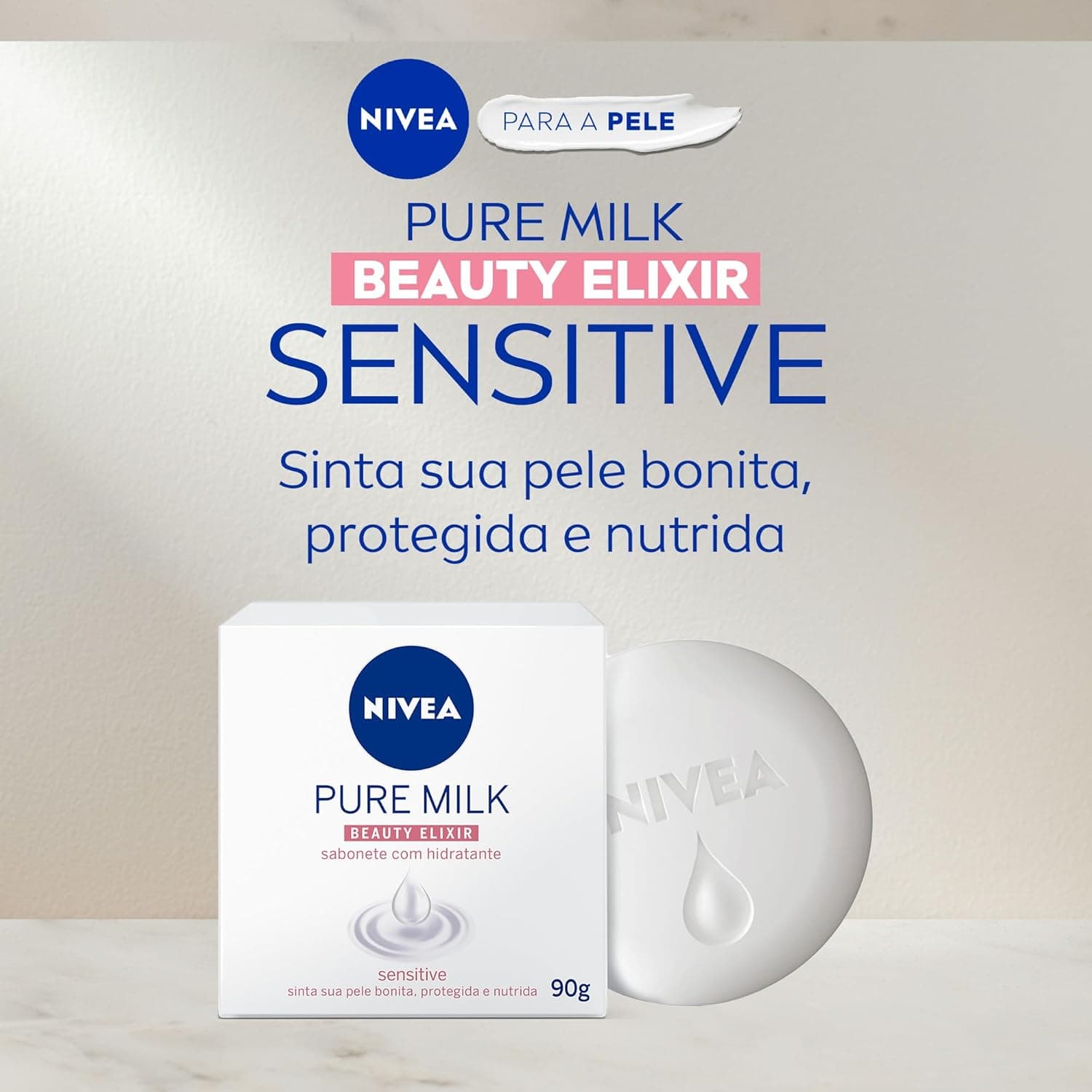 NIVEA Sabonete em Barra Pure Milk Sensitive Promo 6 un. 90g - Fórmula enriquecida com a preciosa essência do leite, proporciona uma pele macia e hidratada após o banho - Imagem 4