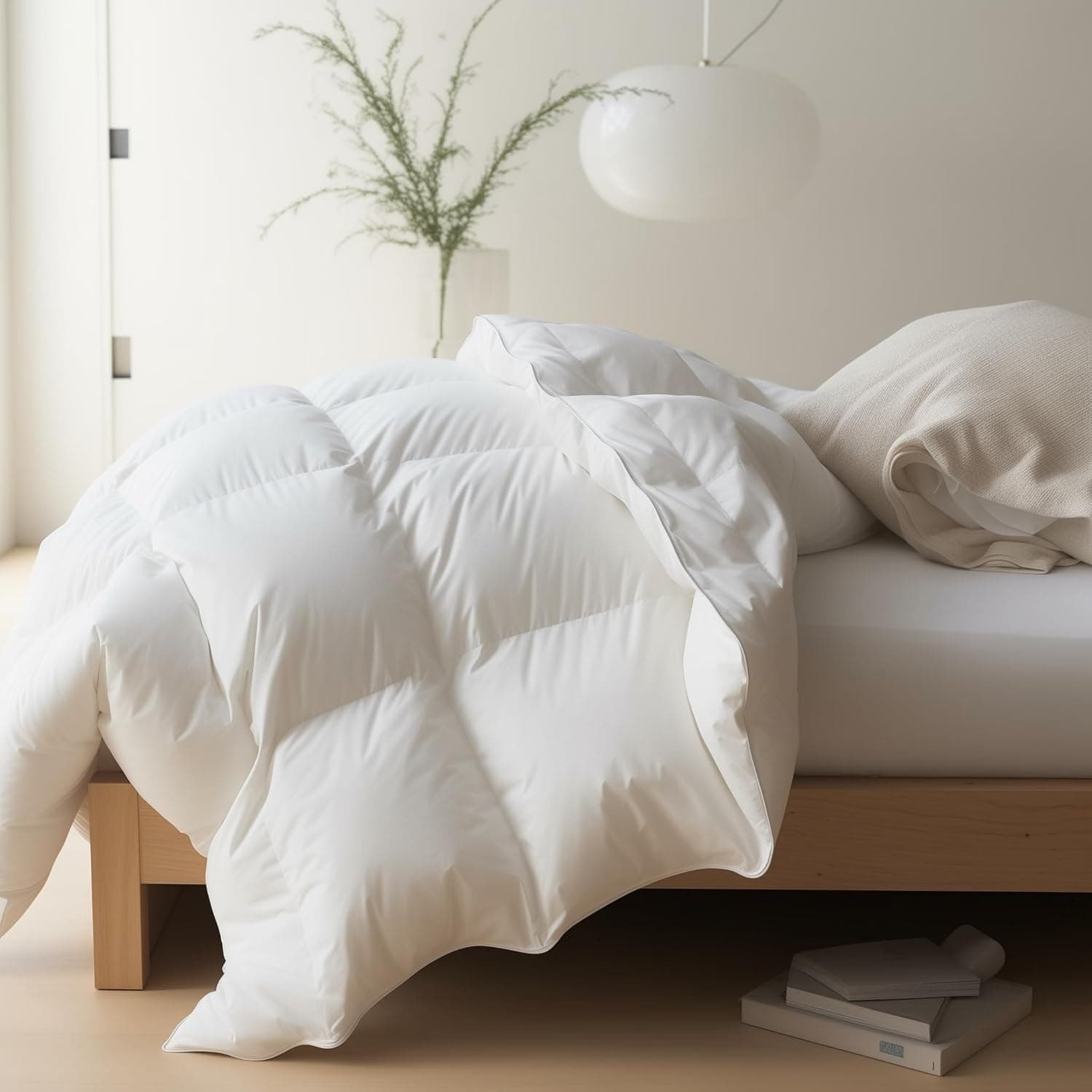Maple&Stone Edredão King extragrande, enchimento de edredom king grande com 8 abas de canto, edredom pesado com capa de algodão, roupa de cama de hotel de luxo (300 x 238 cm, branco)