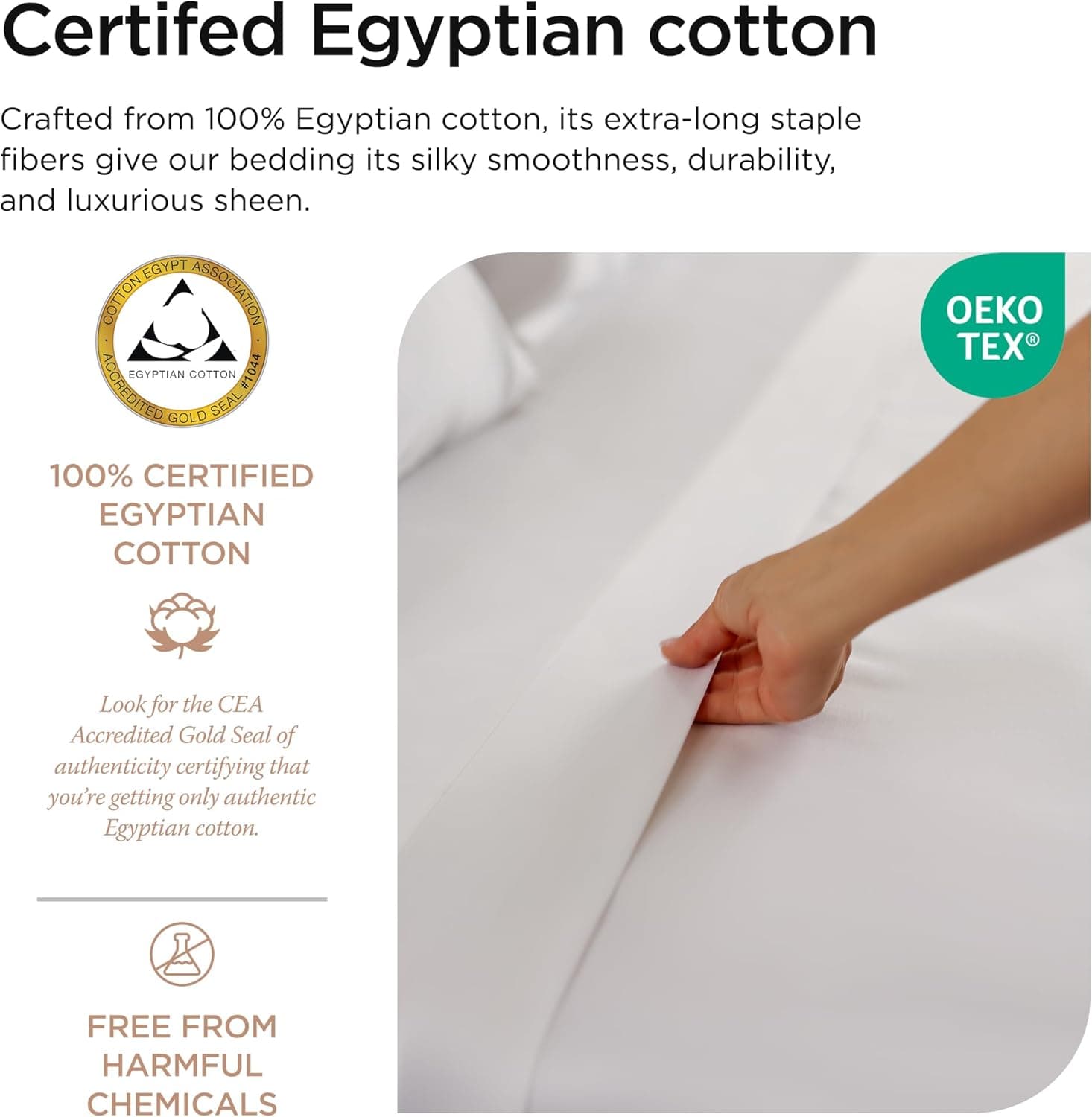 Conjunto de lençóis de 400 fios de linho para casa Threadmill 100% algodão, 4 peças de elástico, serve para colchões de até 45 cm de profundidade acetinado sólido, tamanho king branco da, Branco, Twin - Imagem 4