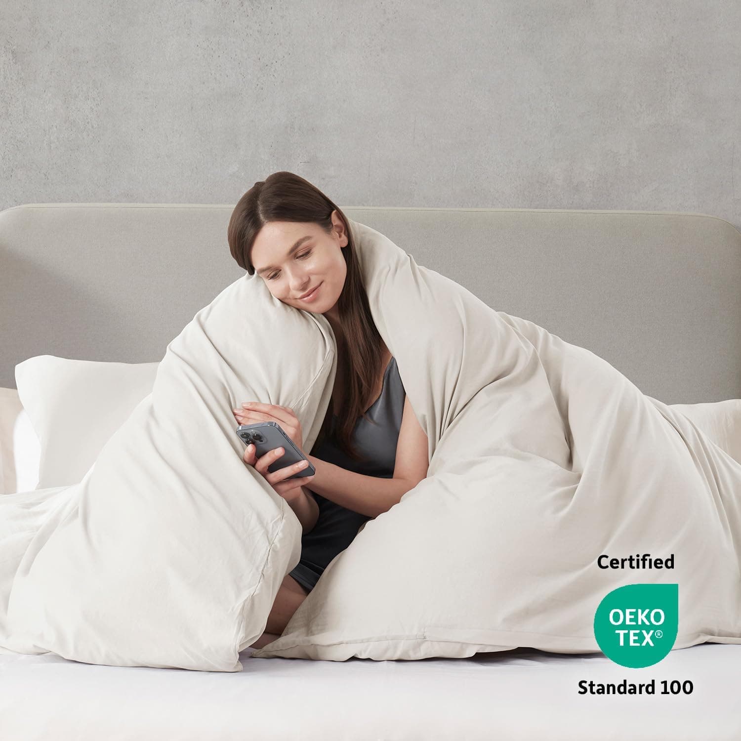 Hearth & Harbor Conjunto de capa de edredom California King - Capa de edredom branca pré-lavada macia Cal King, conjunto de 3 peças com fecho de zíper, 1 capa de edredom 264 x 248 cm e 2 fronhas - Imagem 4