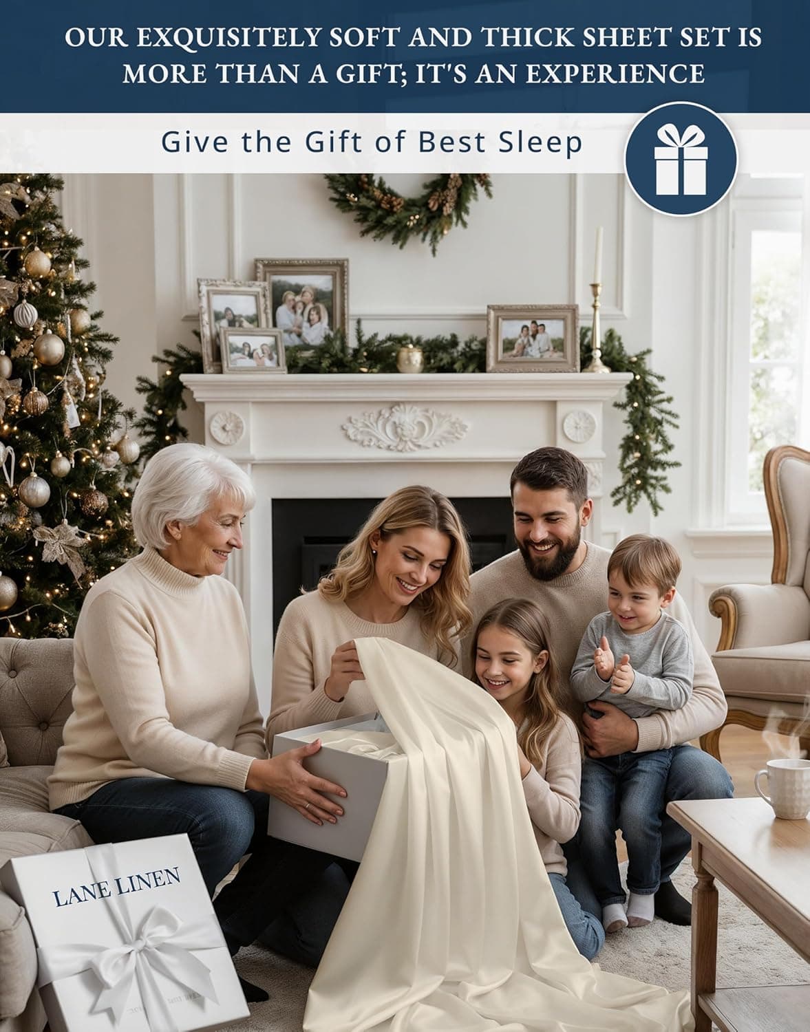 Conjunto de lençóis King Size 100% algodão egípcio – Tecido acetinado sedoso para conforto quente no inverno, lençóis de Natal ultra macios e duráveis, tamanho king, ajuste confortável, bolso profundo - Imagem 4