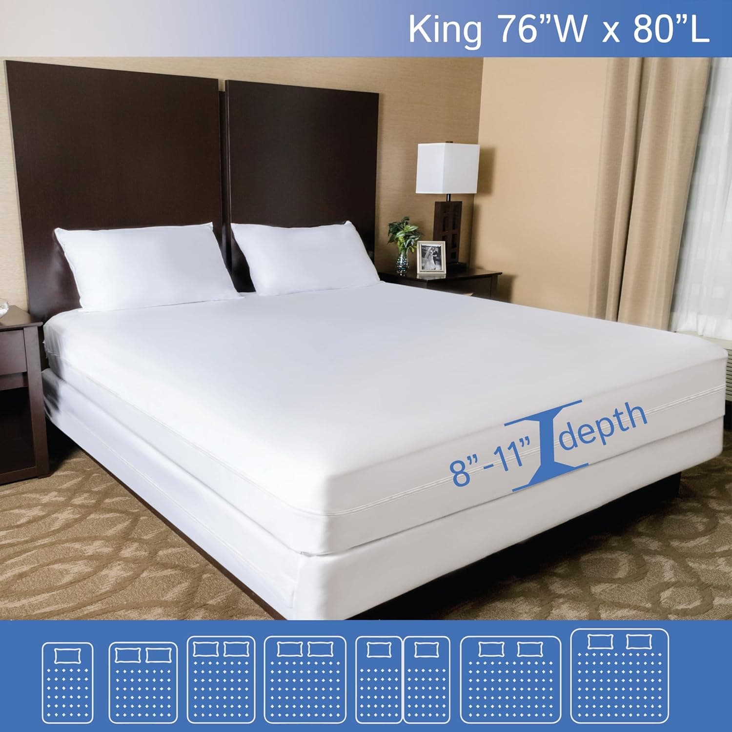 Encaixe de colchão Four Seasons Essentials, Branco, King, 1 - Imagem 3