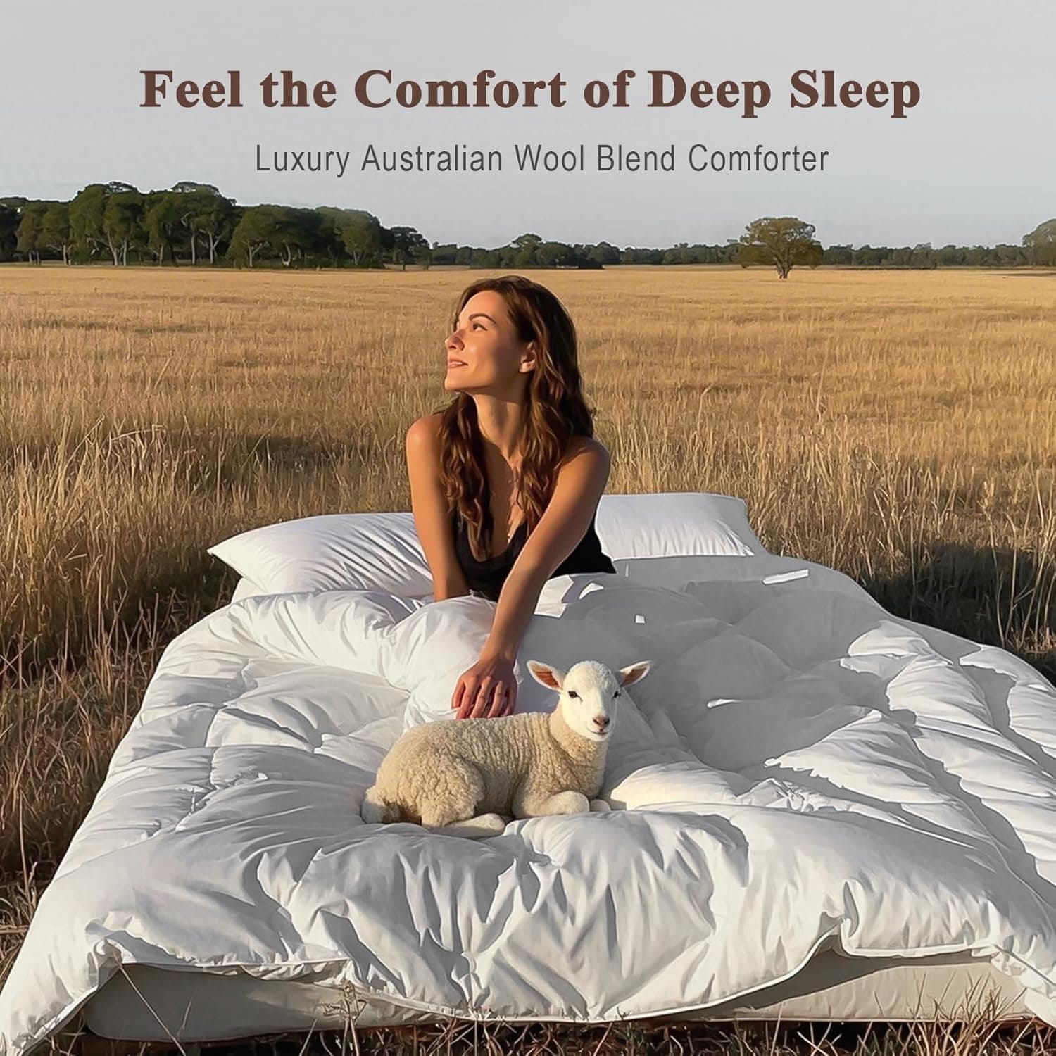 Capa de edredom 100% algodão orgânico - enchimento de edredom King Size, cobertor de lã lavável na máquina, edredom leve para todas as estações (branco, 269 x 228 cm) - Imagem 3