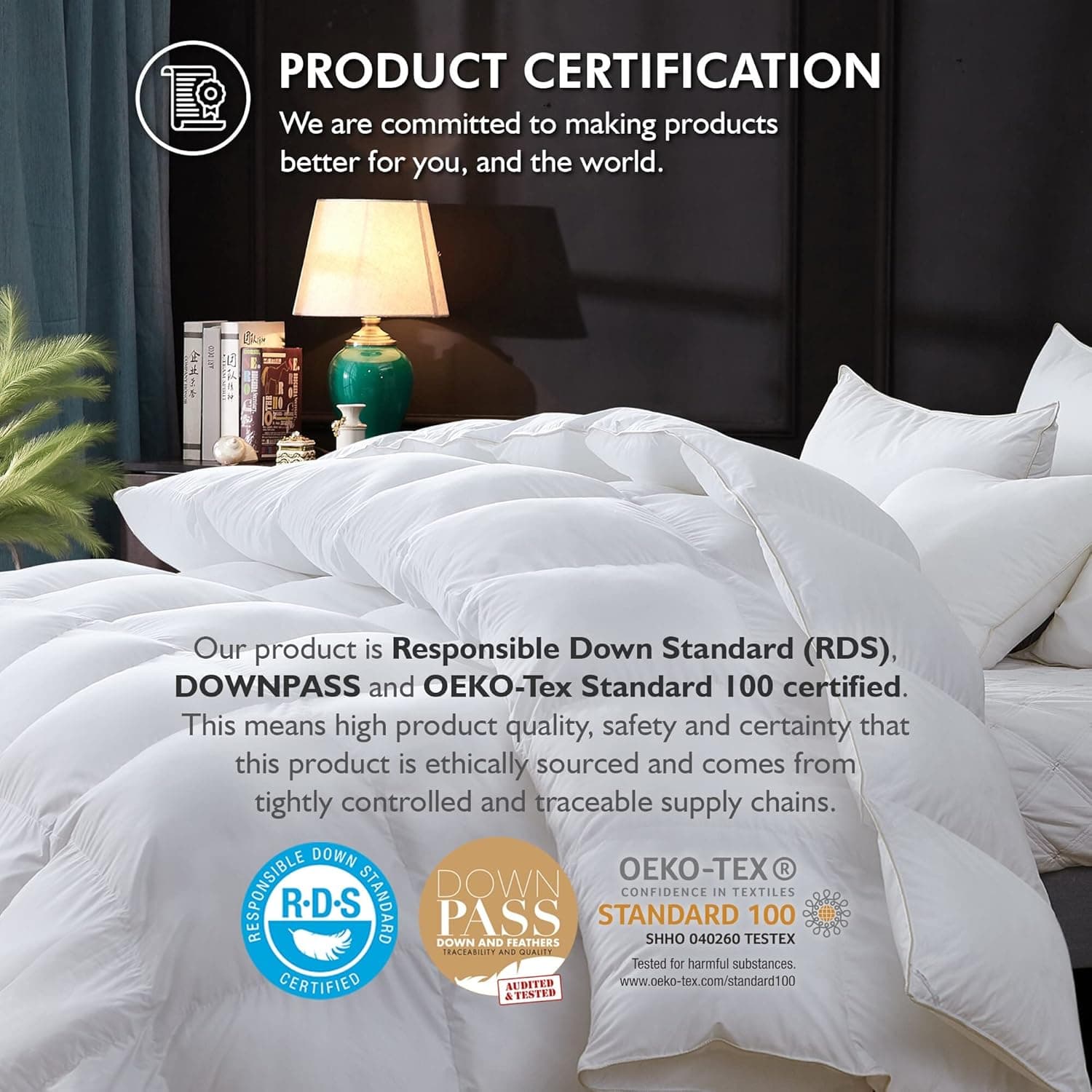 Luxuoso edredom de penas de ganso king size palaciano com enchimento de fibra de penugem de ganso, capa ultramacia 100% algodão egípcio, peso de enchimento de 2,551 g, edredom branco sólido super king - Imagem 4