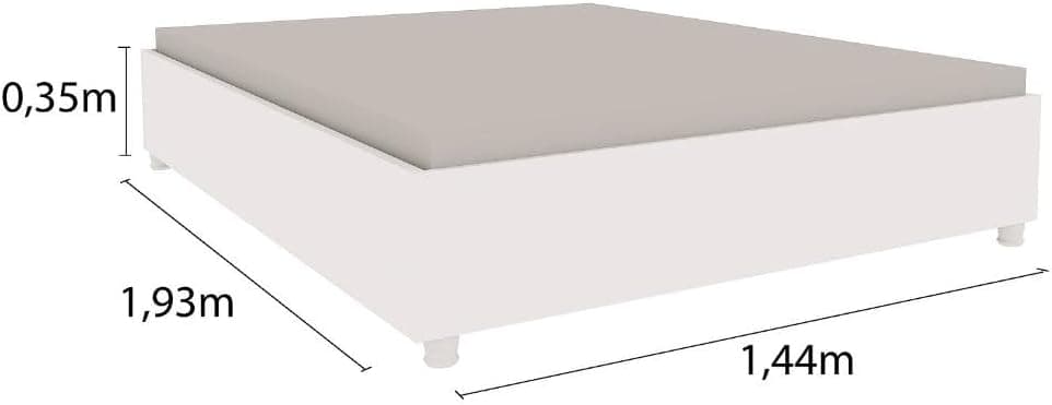 Cama Box Casal Mônaco Tcil Móveis Branco - Imagem 3