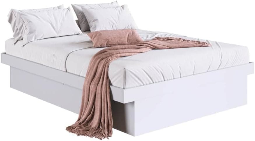 Cama Box Casal Queen com Baú Cb1160 158x198cm Haste Articulável de Aço Branco - Art In Móveis