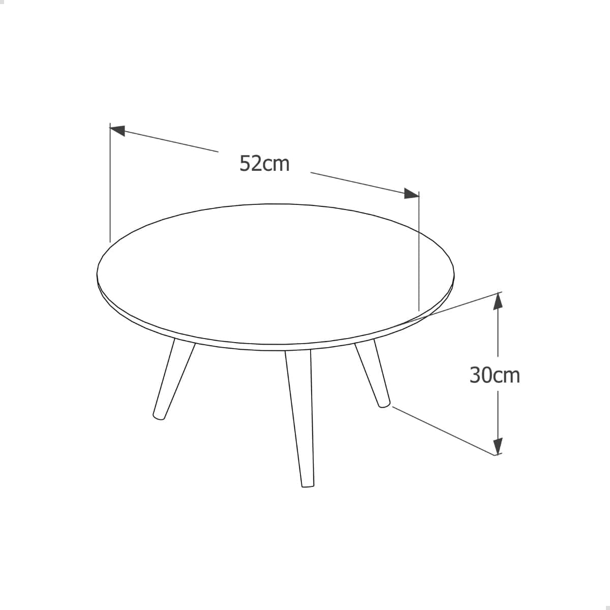 Mesa De Centro Dubai Sala Decorativa Redonda Tripé Pés Palito (OFF WHITE) - Imagem 3