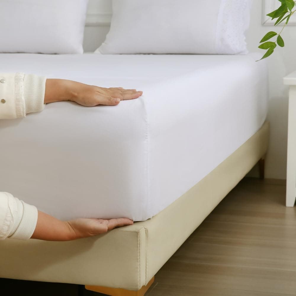 Jogo de Lençol Queen 4 Peças Napoli Percal 300 Fios Lese Bordado Inglês (Branco) - Imagem 4