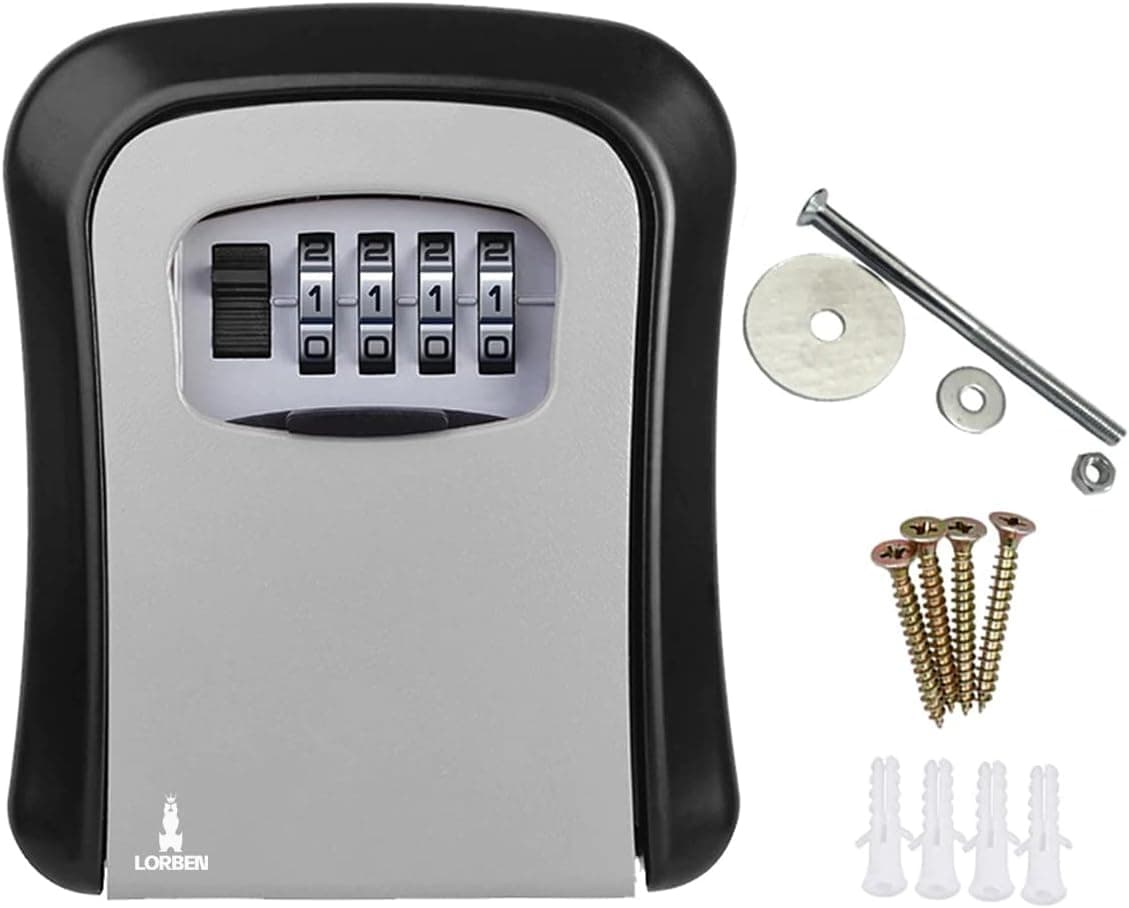 Mini Cofre de Parede com Segredo Lorben Senha Alterável Guarda Chaves Pequenos Objetos