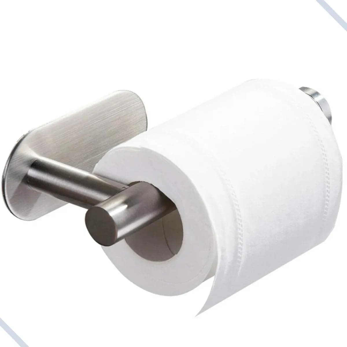 Suporte Papel Higiênico Aço Inox Adesivo Parede 3M Sem Furo Resistente À Umidade Fixação Forte Design Moderno para Banheiro Elegante Prático Compacto Fácil de Instalar e Limpar - Imagem 2