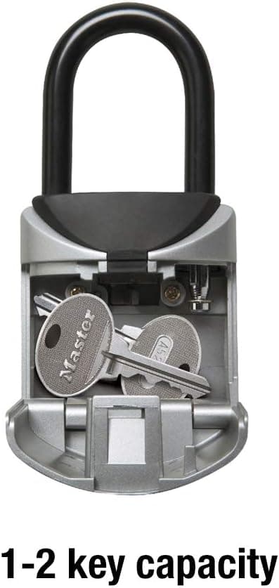 Master Lock Cofre com cofre para chave portátil de sua própria combinação, 6 cm de largura, 5406D, preto, cinza - Imagem 3