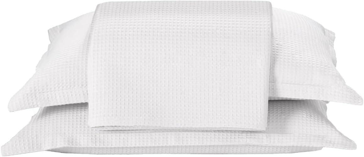 Kit Colcha Dohler Piquet Liso - 100% Algodão Piquet Branco - King