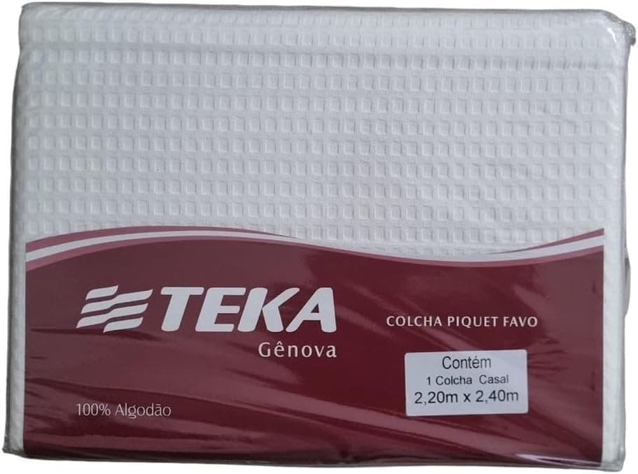 Colcha 100% Algodão Piquet Gênova Teka Luxo (BRANCO, CASAL)