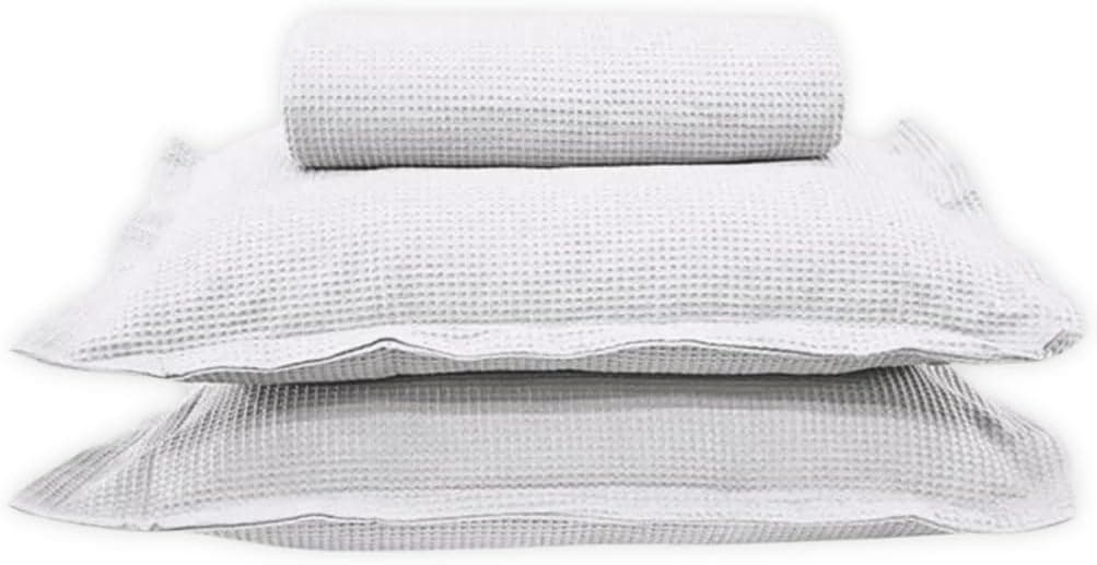 Kit Colcha De Piquet 100% Algodão – Solteiro, Casal, Queen e King | Leve, Macia e Respirável – Ideal para Verão e Climas Quentes Dohler (Casal 2,20x2,50, Branca Lisa)
