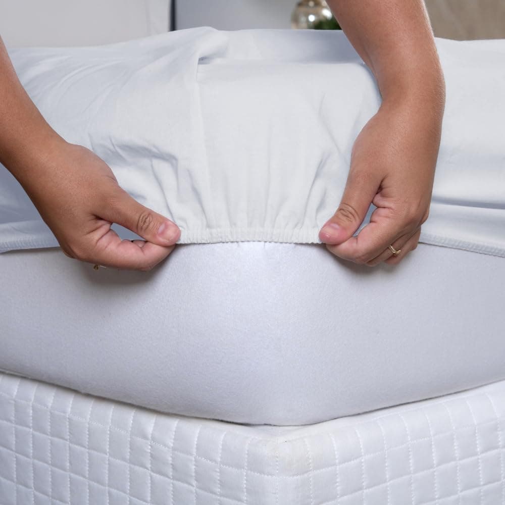 Jogo Lençol Percal 400 Fios Ponto Palito Cama Casal 4 peças (Branco) - Imagem 4