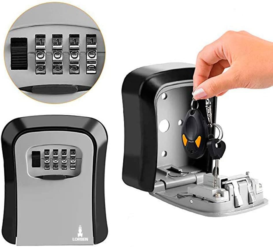 Mini Cofre de Parede com Segredo Lorben Senha Alterável Guarda Chaves Pequenos Objetos - Imagem 4
