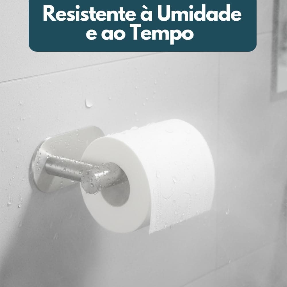 Suporte Papel Higiênico Aço Inox Adesivo Parede 3M Sem Furo Resistente À Umidade Fixação Forte Design Moderno para Banheiro Elegante Prático Compacto Fácil de Instalar e Limpar - Imagem 4