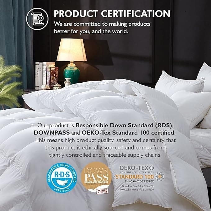Luxuoso edredom de penas de ganso king size palaciano com enchimento de fibra de penugem de ganso, capa ultramacia 100% algodão egípcio, peso de enchimento de 2,551 g, edredom branco sólido super king - Imagem 4