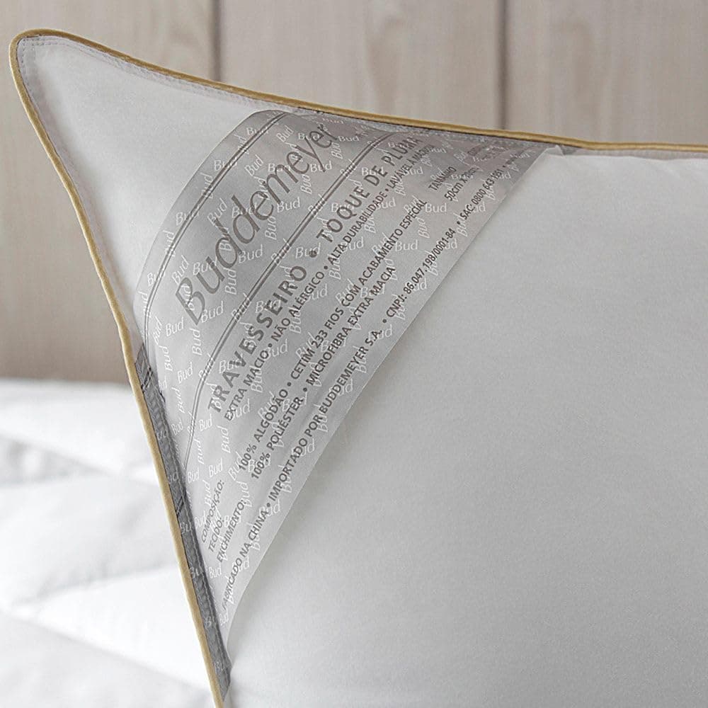 Travesseiro 50x70cm Buddemeyer Toque de Pluma Algodão Branco - Imagem 3