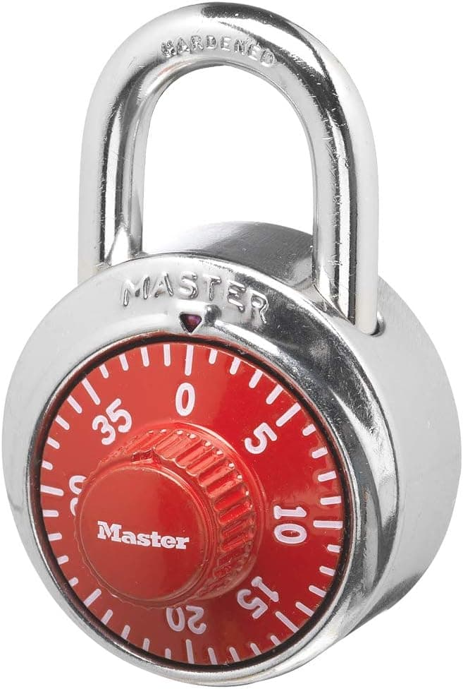 Master Lock 1504D Locker Lock cadeado combinado, 1 pacote, vermelho