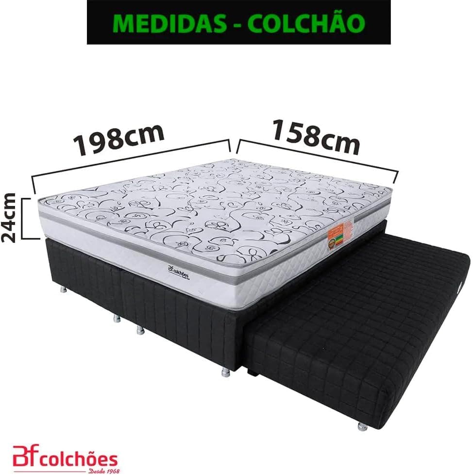 Cama Box Queen com Duas Camas Auxiliares 158x198cm BF Colchões - Imagem 3