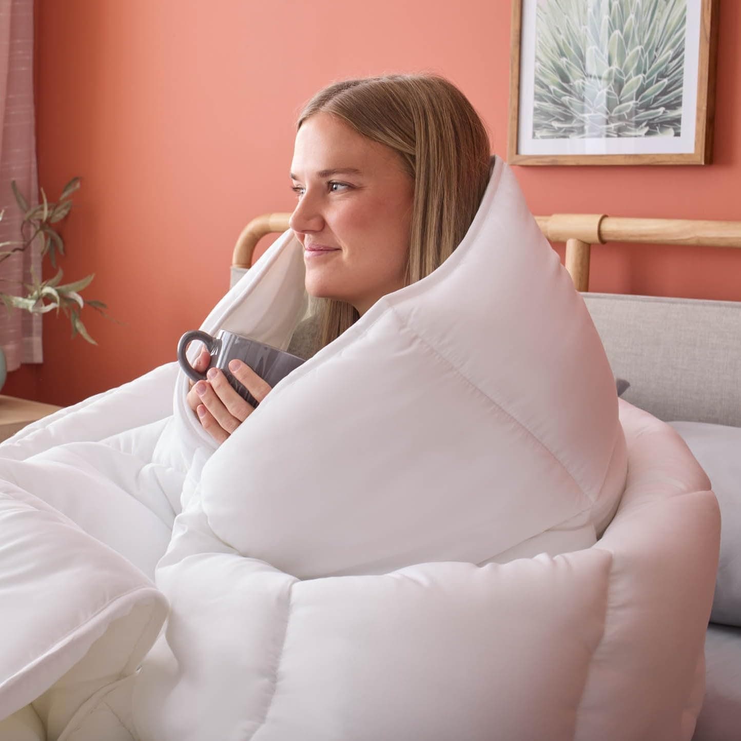 Linenspa Edredom com enchimento de edredom grande king branco alternativo todas as estações microfibra tamanho king size - caixa costurada - Imagem 4