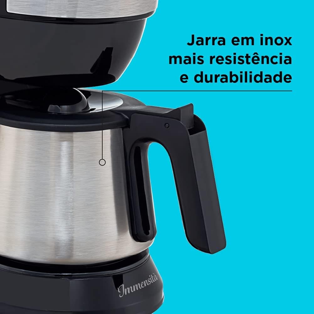 BLACK+DECKER Cafeteira Elétrica com Jarra de Inox 38 Xícaras de Café, Preta, Potência 850W, Modelo CM38, 220V - Imagem 4