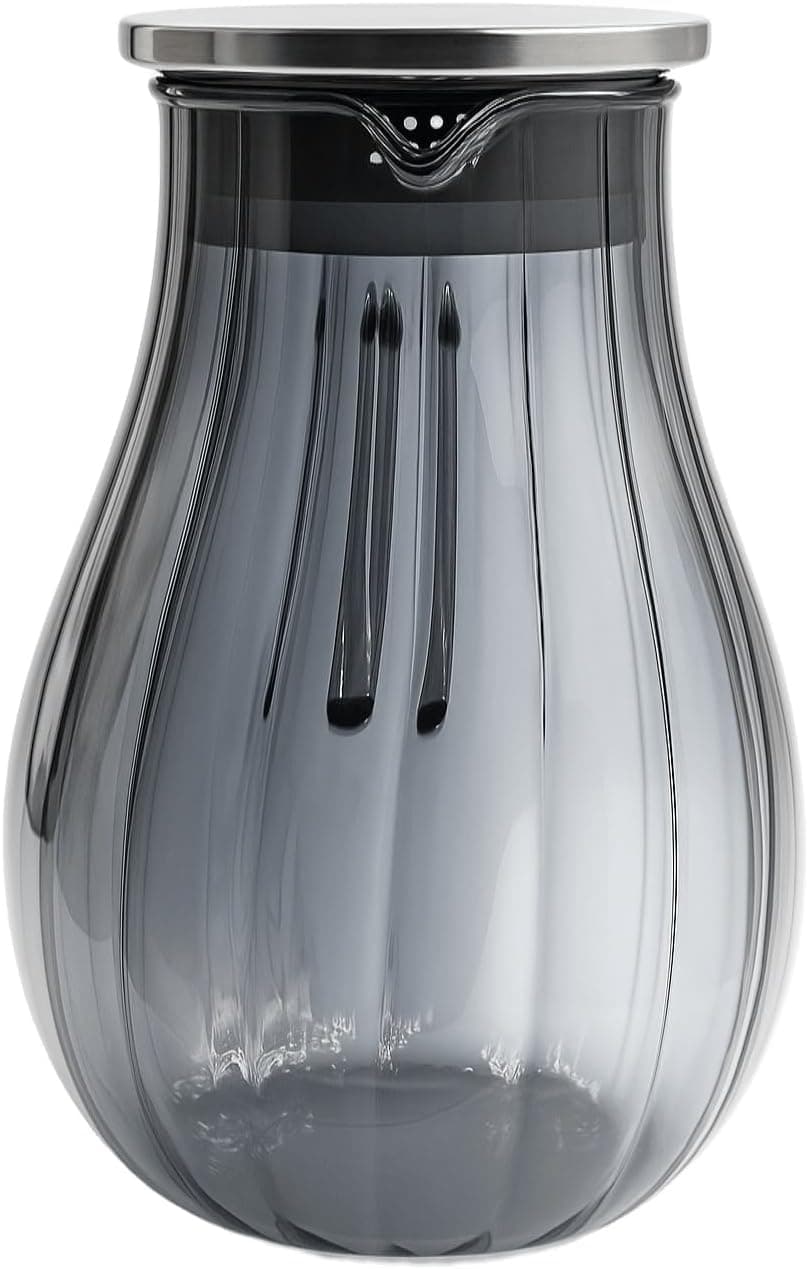 Jarra De Vidro Borossilicato Tampa Inox 1,8l Ondulada Fumê - Imagem 3